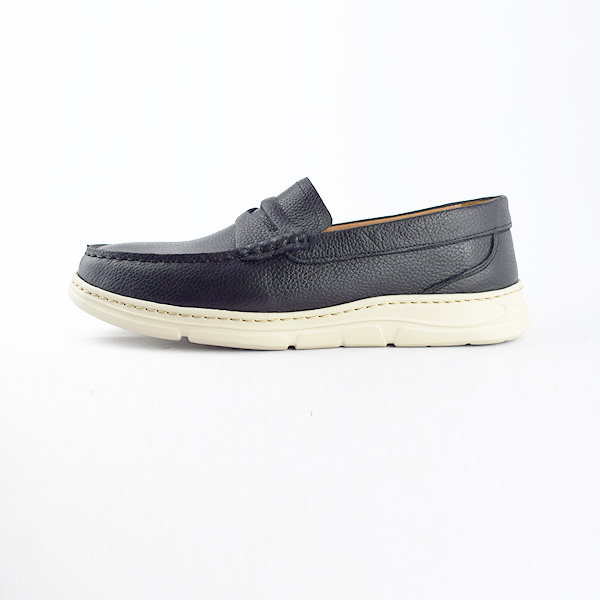 Mocassin confort SM124 noir/beige cuir..........    Chaussures confort Maroc